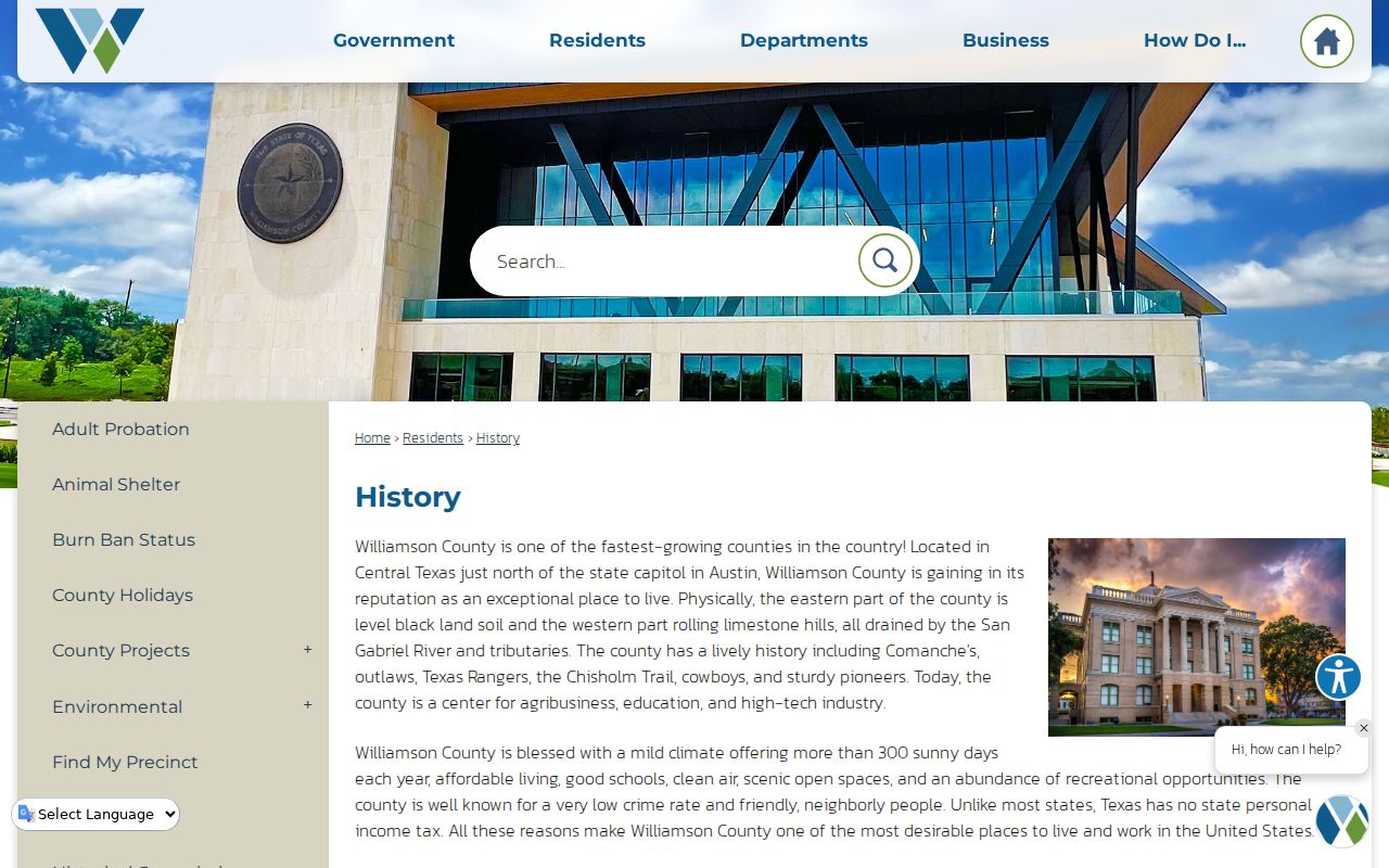 Williamson County previous residents research using county history and courthouse records